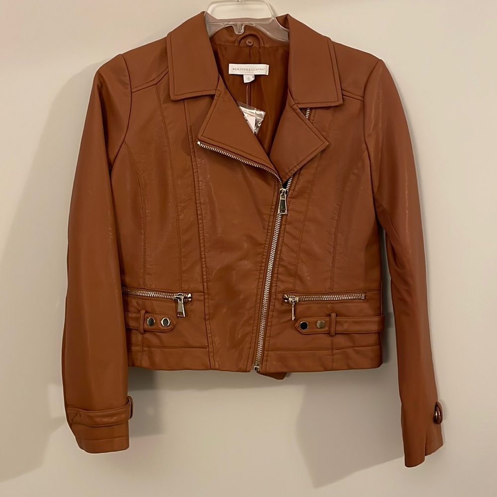 NY&CO NEW FAUX LEATHER JACKET!!